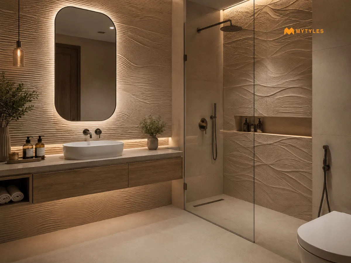 Textured Bathroom Tiles